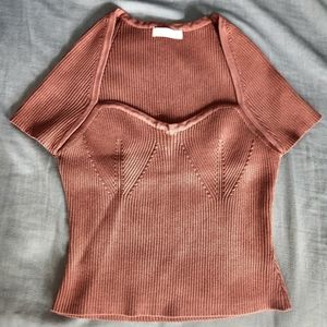 Knit Sweetheart Neckline Top